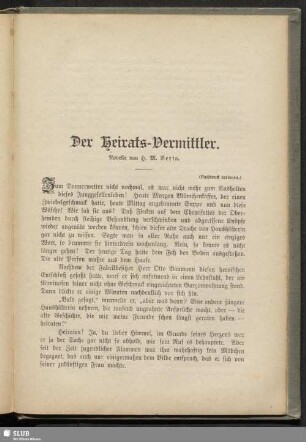 Der Heirats-Vermittler