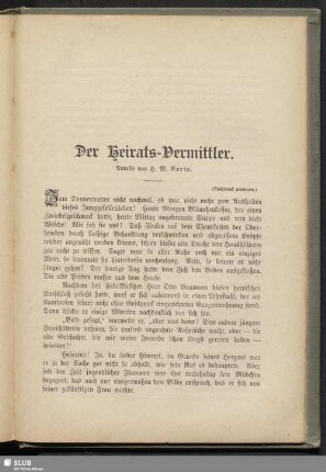 Der Heirats-Vermittler