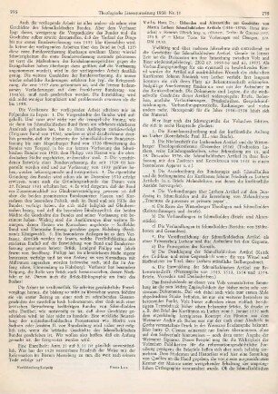 776-777 [Rezension] Urkunden und Aktenstücke zur Geschichte von Martin Luthers Schmalkaldischen Artikeln