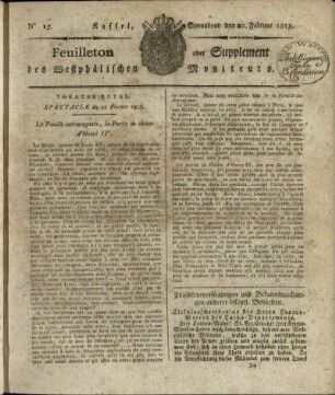 No. 15, Sonnabend den 20. Februar 1813