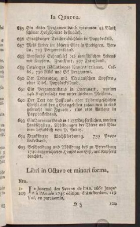 Libri in Octavo et minori forma