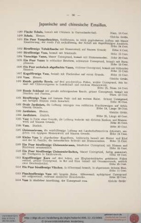 Japanische und chinesische Emaillen (Nr. 1489-1524)