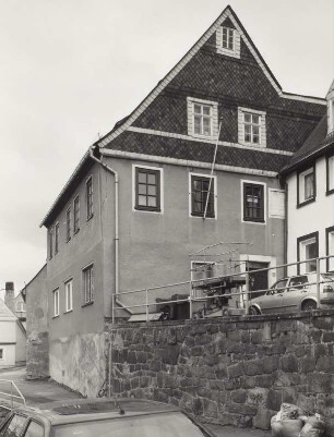Mittweida, Wohnhaus : Mittweida, Wohnhaus, Neustadt 40, vor 1700, um 1780, Straßenansicht mit Giebelseite