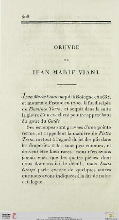 Oeuvre de Jean Marie Viani