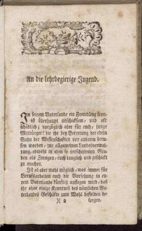 An die lehrbegierige Jugend.