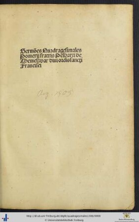 Sermones Quadragesimales Pomerii fratris Pelbarti de Themeswar diui ordnis sancti Francisci