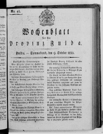 Nr. 41, Ausgabe vom 9. Oktober 1830