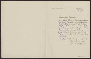 Schreiben an Hermann Muthesius (Brief)