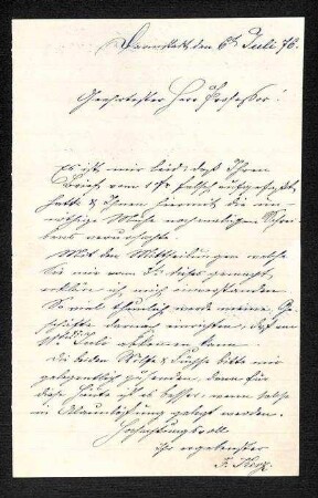 Brief von Kerz