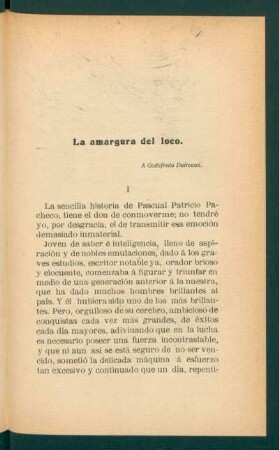 La amargura del loco.