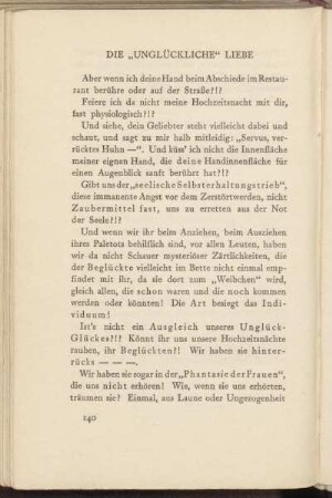 Die "unglückliche" Liebe