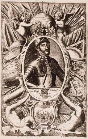 Bildnis Alfonso d'Avalos marchese del Vasto : Grado, Francesco de: Bildnis Alfonso d'Avalos marchese del Vasto (1502-1546) (Guasto). Kupferstich, 1601. Dresden: Kupferstich-Kabinett CA. 853,2