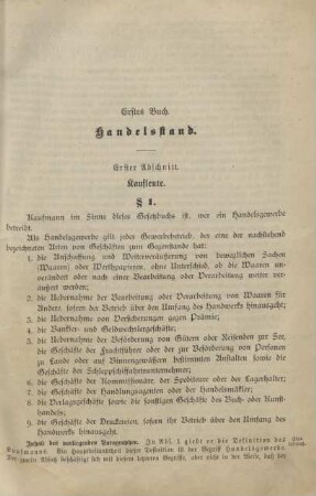Erstes Buch. Handelsstand