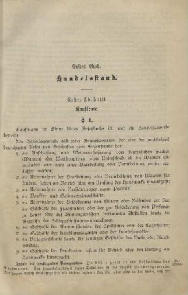 Erstes Buch. Handelsstand