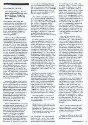 Momentaufnahme : Helmut Glück/Wolfgang Werner Sauer "Gegenwartsdeutsch" [Rezension]
