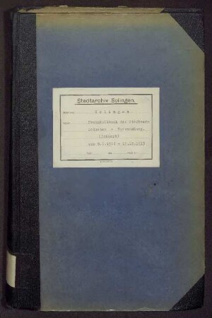Solingen: Stadtverordnetenversammlung 1912-1913