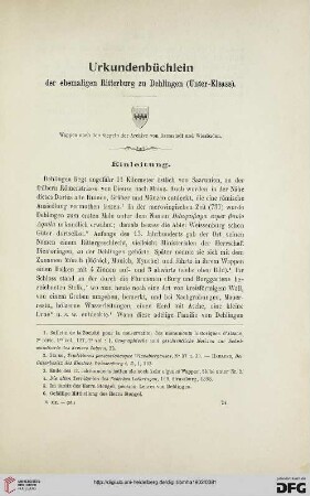 2.Ser. 20.1902: Urkundenbüchlein der ehemaligen Ritterburg zu Dehlingen (Unter-Elsass)