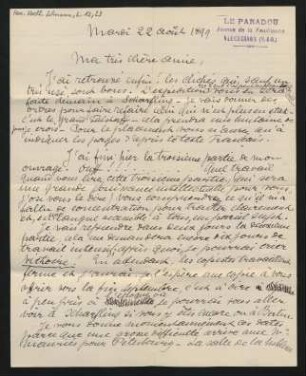 Brief an Lilli Lehmann : 22.08.1899