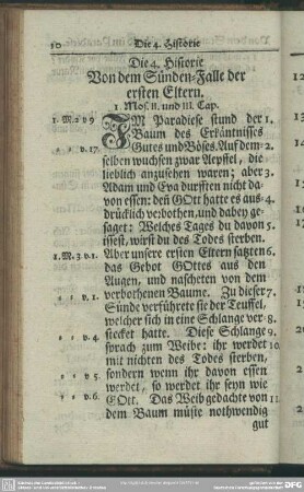 Die 4. Historie. Von dem Sünden-Falle der ersten Eltern