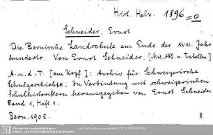 Historia Helvetiae 1896