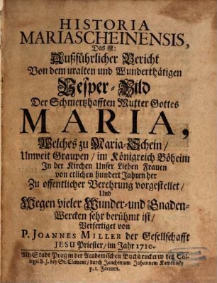 Historia Mariascheinensis