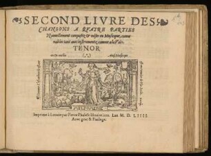 Second livre des chansons a quatre parties ... Tenor