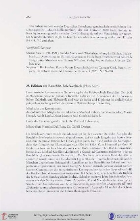 25. Edition des Reuchlin-Briefwechsels (Pforzheim)