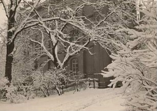 Bautzen: Landständisches evangelisches Seminar. Park mit Zufahrt im Winter