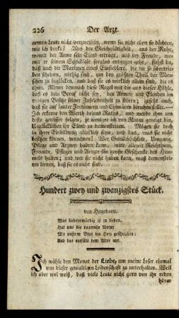 Hundert zwey und zwanzigstes Stück