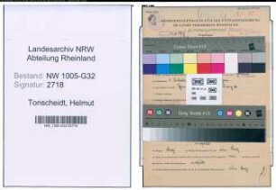 Entnazifizierung Helmut Tonscheidt , geb. 01.02.1922 (Stadtinspektor)