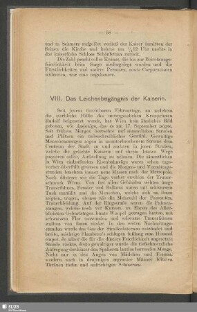 VIII. Das Leichenbegängnis der Kaiserin