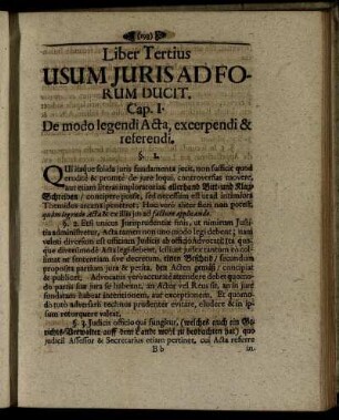 Liber Tertius. Usum Juris Ad Forum Ducit.