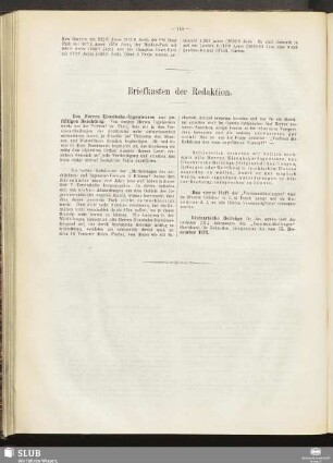 Briefkasten der Redaktion