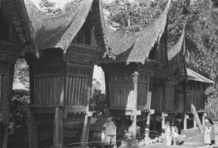 Minangkabau-Siedlung mit Speicherhäuser : Dorflandschaft mit Speicherhäusern