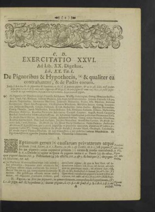 [Partis Quartae Pandectarum a Libro XX. usque XXVIII. inclusivè.]