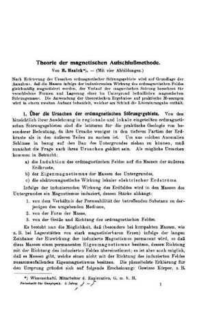 Theorie der magnetischen Aufschlußmethode