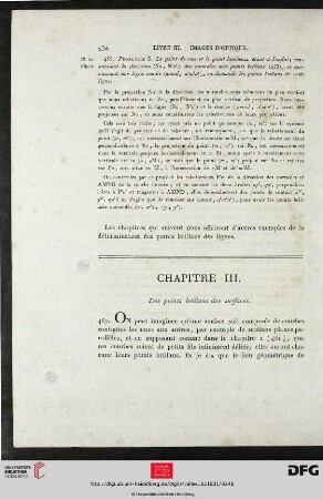 Chapitre III. Des point brillants des surfaces