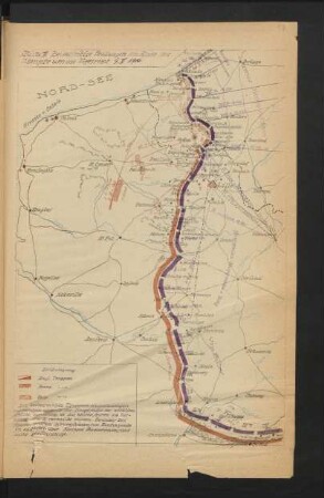 Skizze III. Beiderseitige Stellungen am Ende der Kämpfe um die Westfront 9.XI.1914