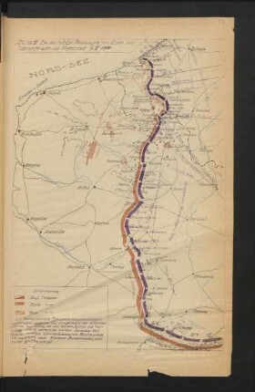 Skizze III. Beiderseitige Stellungen am Ende der Kämpfe um die Westfront 9.XI.1914