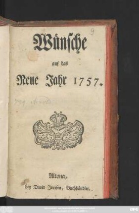 Wünsche auf das Neue Jahr 1757