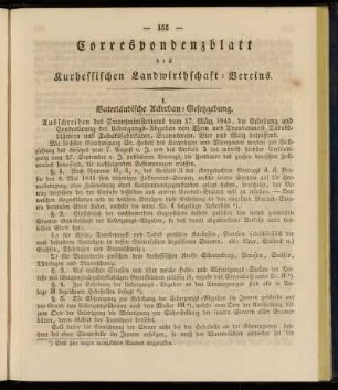 Correspondenzblatt des Kurhessischen Landwirthschaft-Vereins