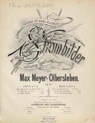 Strombilder : sechs vierhändige Clavierstücke ; op. 21, 1. Schaukeln im Kahn