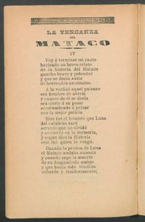 IV. La venganza del Mataco