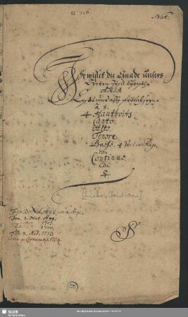 Ihr wisset die Gnade unsers Herrn Jesu Christi - Mus.1896-E-509a : V (4), Coro, orch, bc
