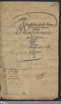 Ihr wisset die Gnade unsers Herrn Jesu Christi - Mus.1896-E-509a : V (4), Coro, orch, bc