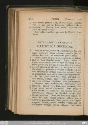 Petri Apostoli Epistola Catholica Secunda.