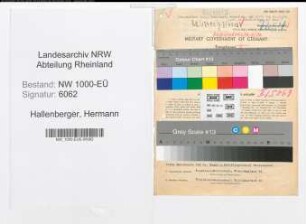 Entnazifizierung Hermann Hallenberger, geb. 12.11.1906 (Ingenieur)