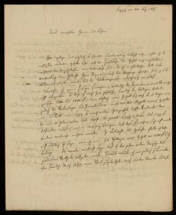 12: Brief von Gustav Friedrich Haenel an Gustav Hugo, Leipzig, 28.8.1837
