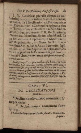 Caput VI. De Declinatione prima.