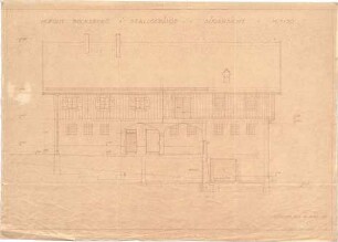 Littmann, Max; Bocksberg; Stallgebäude und Bauernhaus - Stallgebäude, Südseite (Ansicht)
